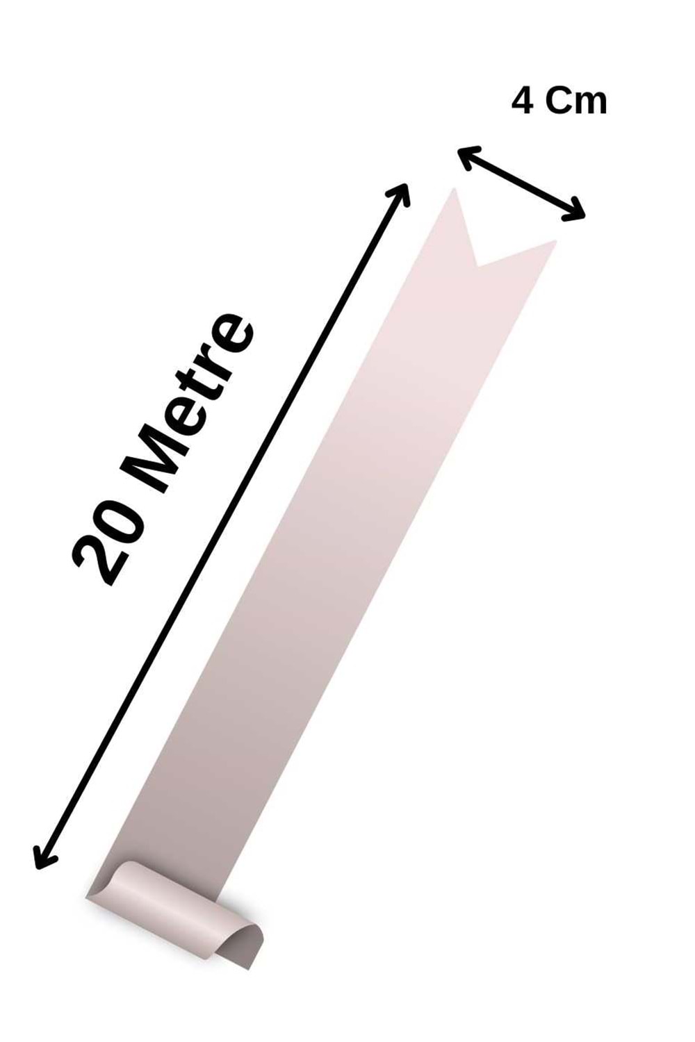 Kurdele Saten 4 Cm x 20 Metre - Açık Pembe