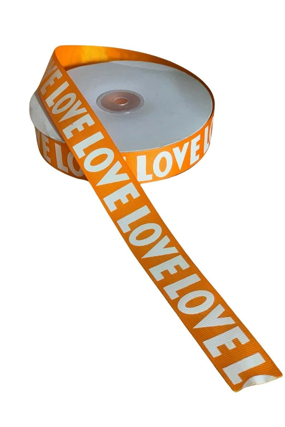 Kurdele Love Yazılı YK-698 - Kurdele Modelleri - Love Yazılı - Turuncu - 2 CM X 50 METRE