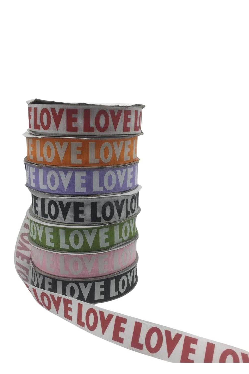 Kurdele Love Yazılı YK-698 - Kurdele Modelleri - Love Yazılı - Turuncu - 2 CM X 50 METRE