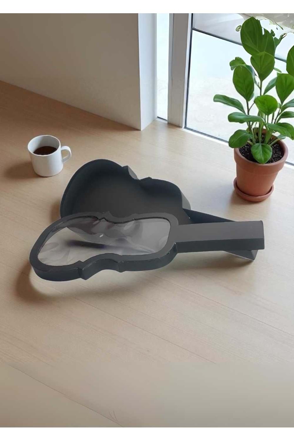 Gitar Şeklinde Şeffaf Pencereli Çiçek ve Çikolata Kutusu KUTU YK-716 - Kutu Modelleri - Gitar - Siyah - STANDART