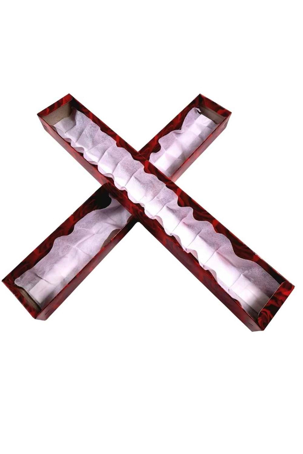 Elyaflı Tek Gül Kutusu 20 Adet - Kutu Modelleri - Vitrin Kutu - Kırmızı - STD