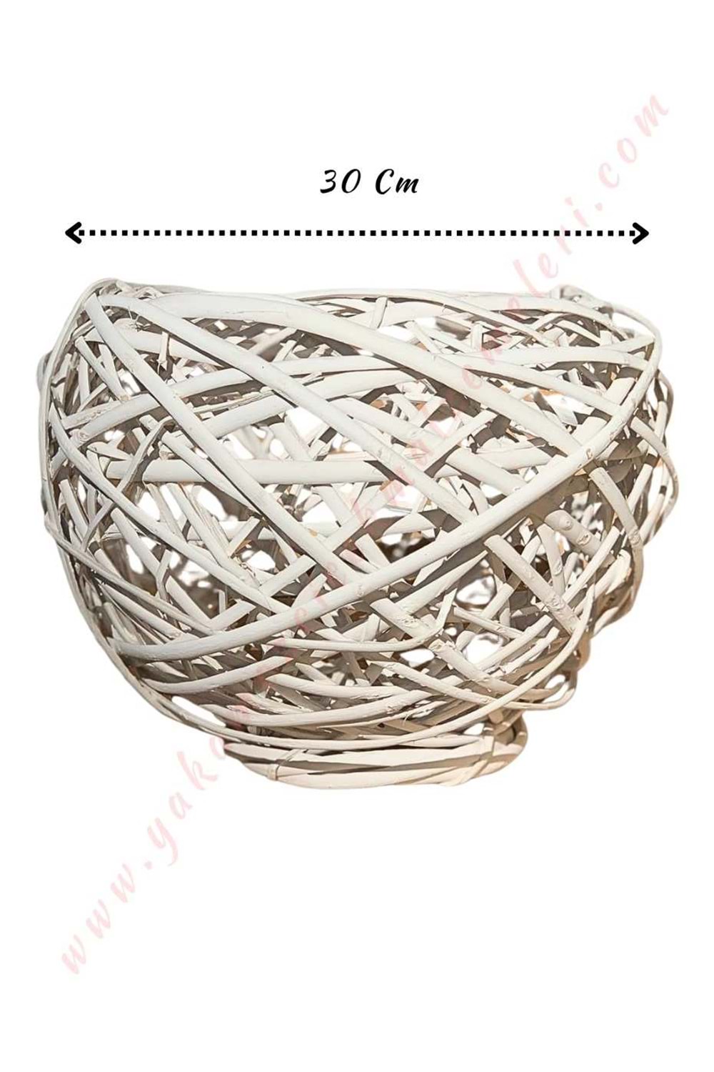 Örgü Küre Sepet Beyaz Büyük Boy Çap 30 Cm YK-42