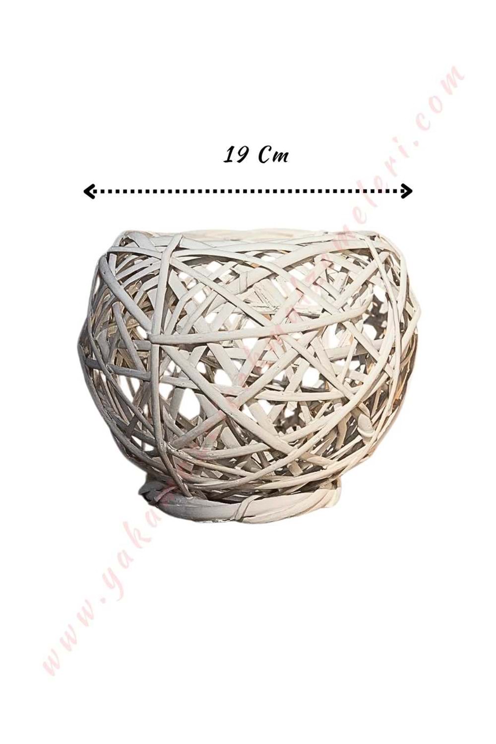 Örgü Küre Sepet Beyaz Küçük Boy Çap 19 Cm YK-44