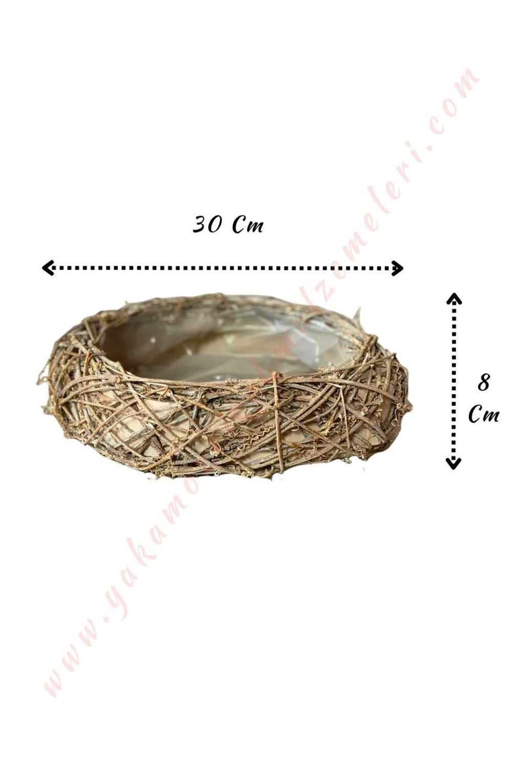 Tekli Kuş Yuvası Sepet 30 Cm Çap 8 Cm Yükseklik YK-46