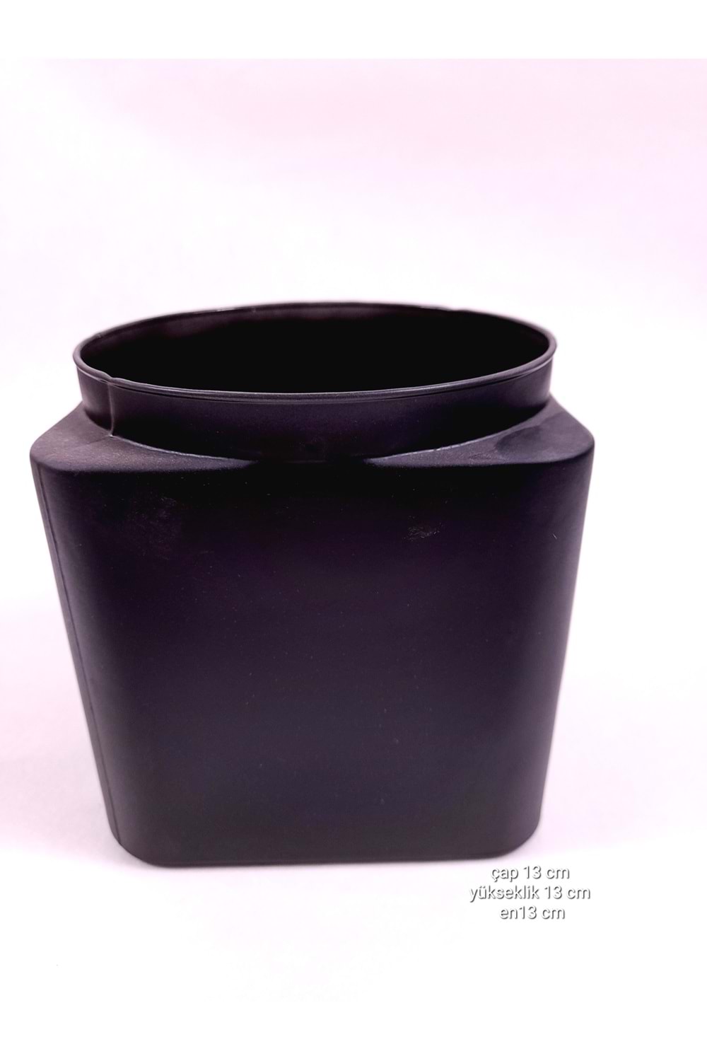 Cam Orkide Saksısı Kare Şeffaf ve Siyah 12*12*13 Cm