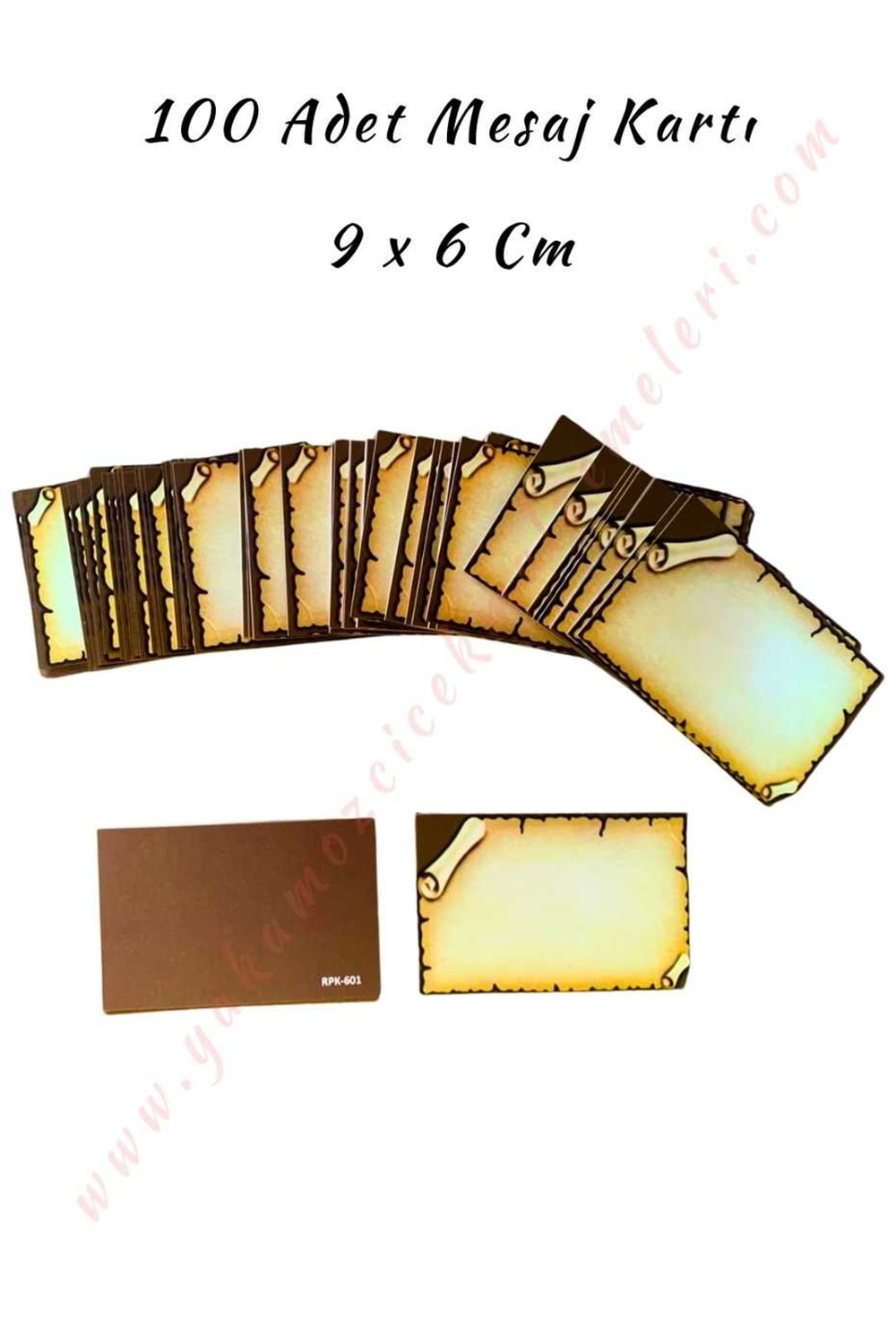 Kartvizit Mesaj Kartı 9*6 Cm 100 Adet - Kahverengi