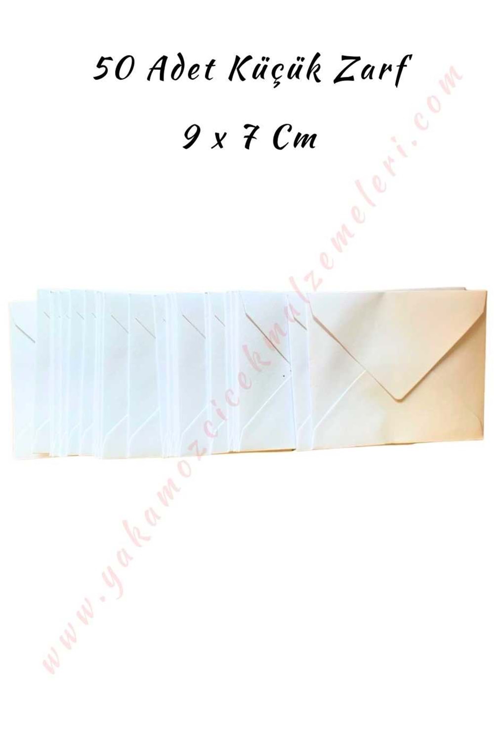 Kartvizit Zarf 50 Adet Küçük Boy 9*7 Cm - Beyaz