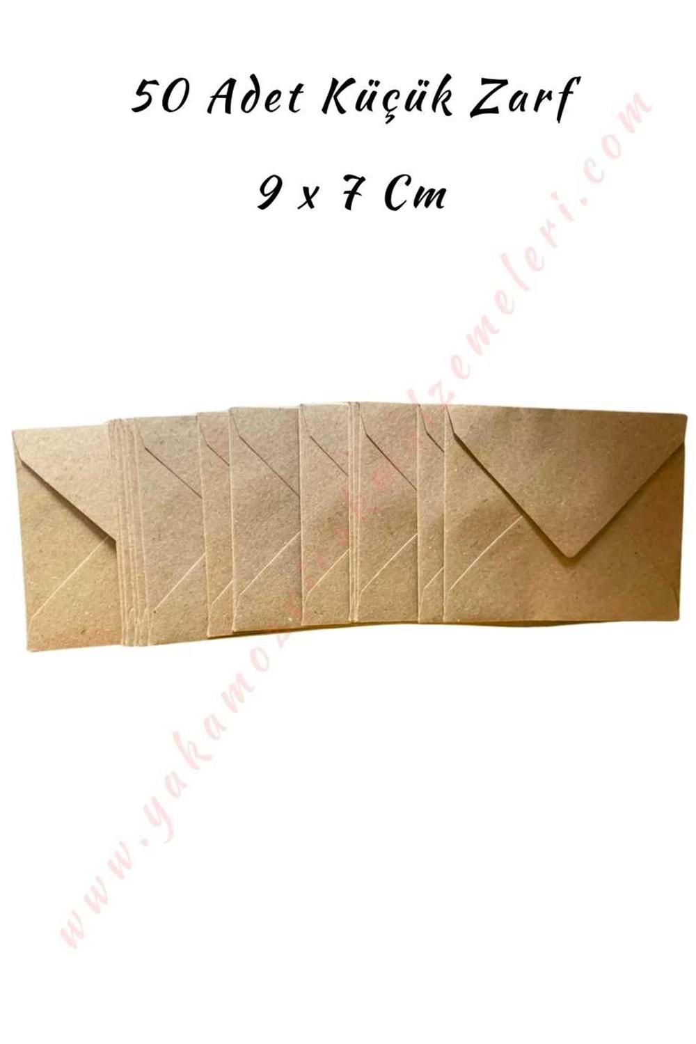 Kartvizit Zarf 50 Adet Küçük Boy 9*7 Cm - Kahverengi