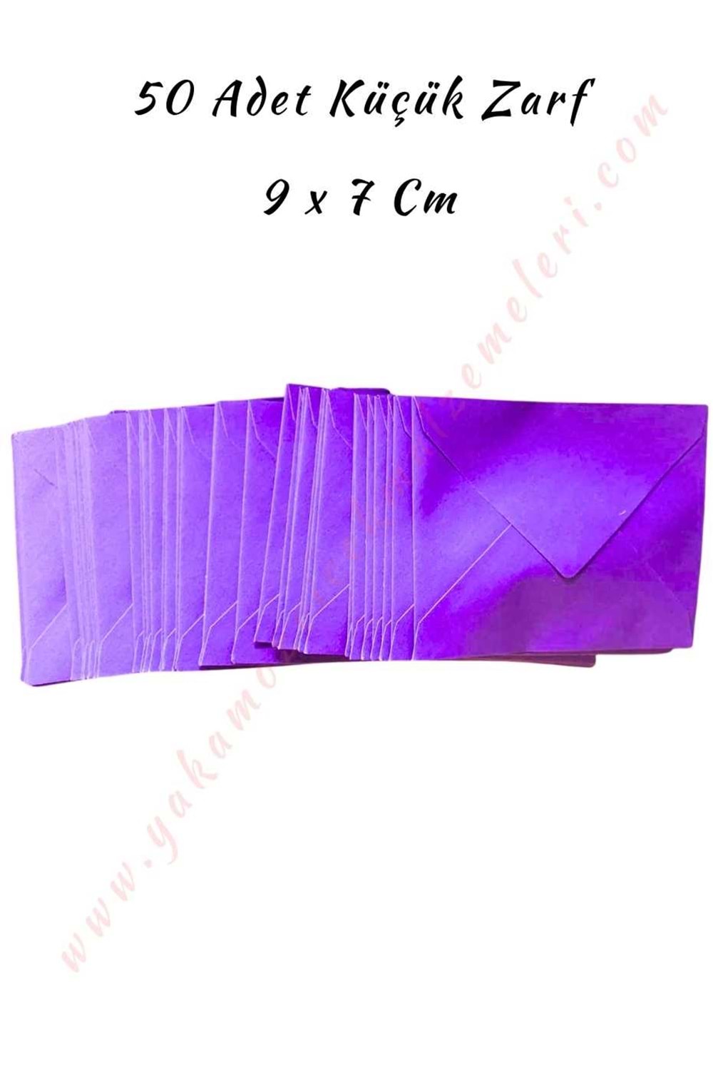 Kartvizit Zarf 50 Adet Küçük Boy 9*7 Cm - Mor