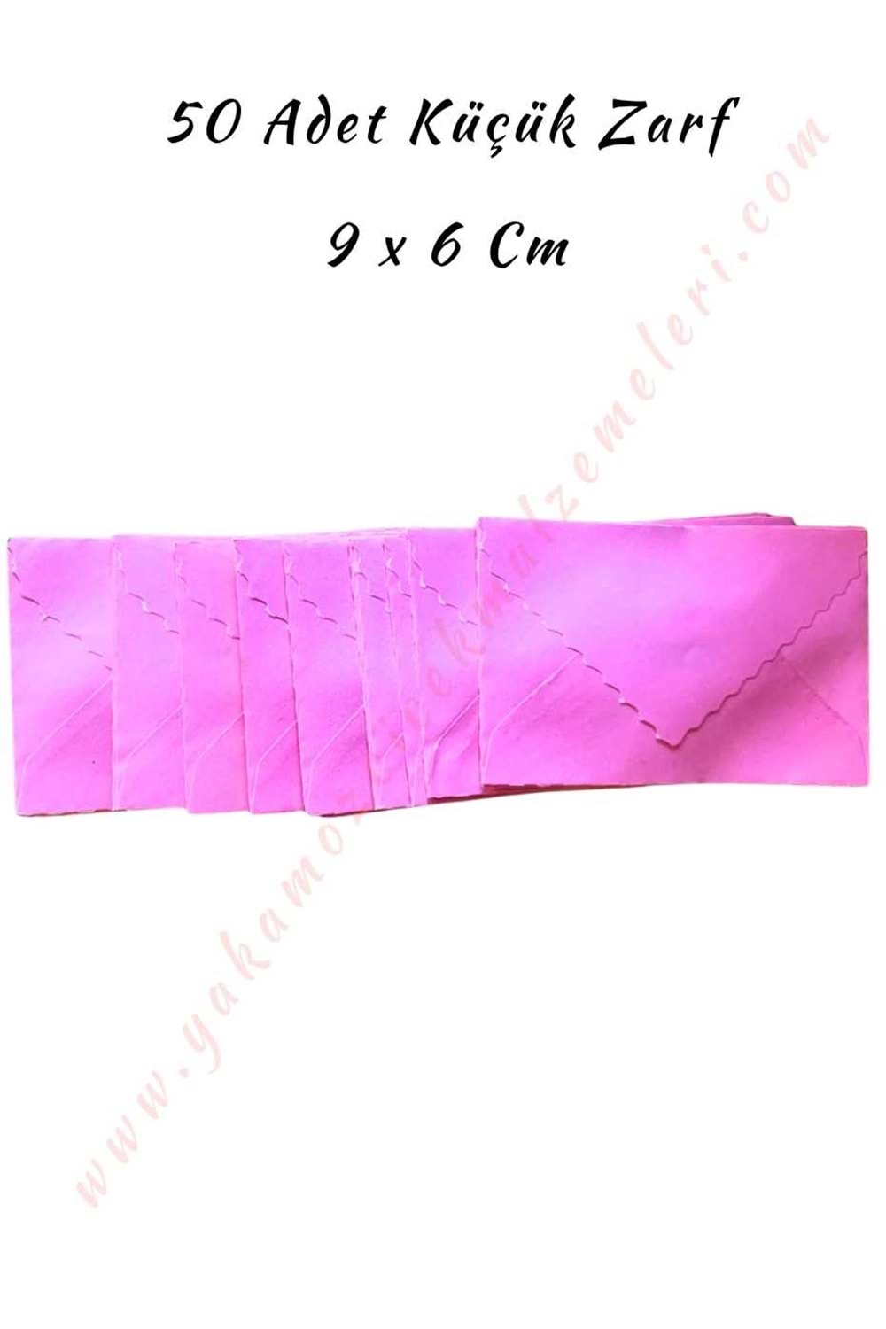Kartvizit Zarf 50 Adet Küçük Boy 9*7 Cm - Pembe