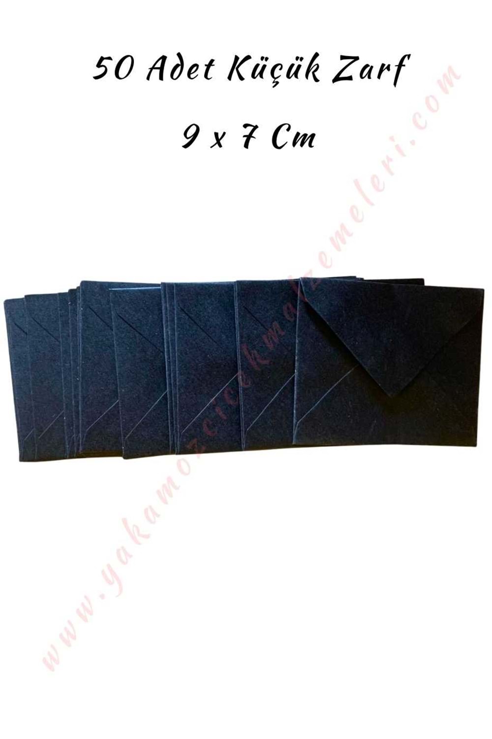 Kartvizit Zarf 50 Adet Küçük Boy 9*7 Cm - Siyah
