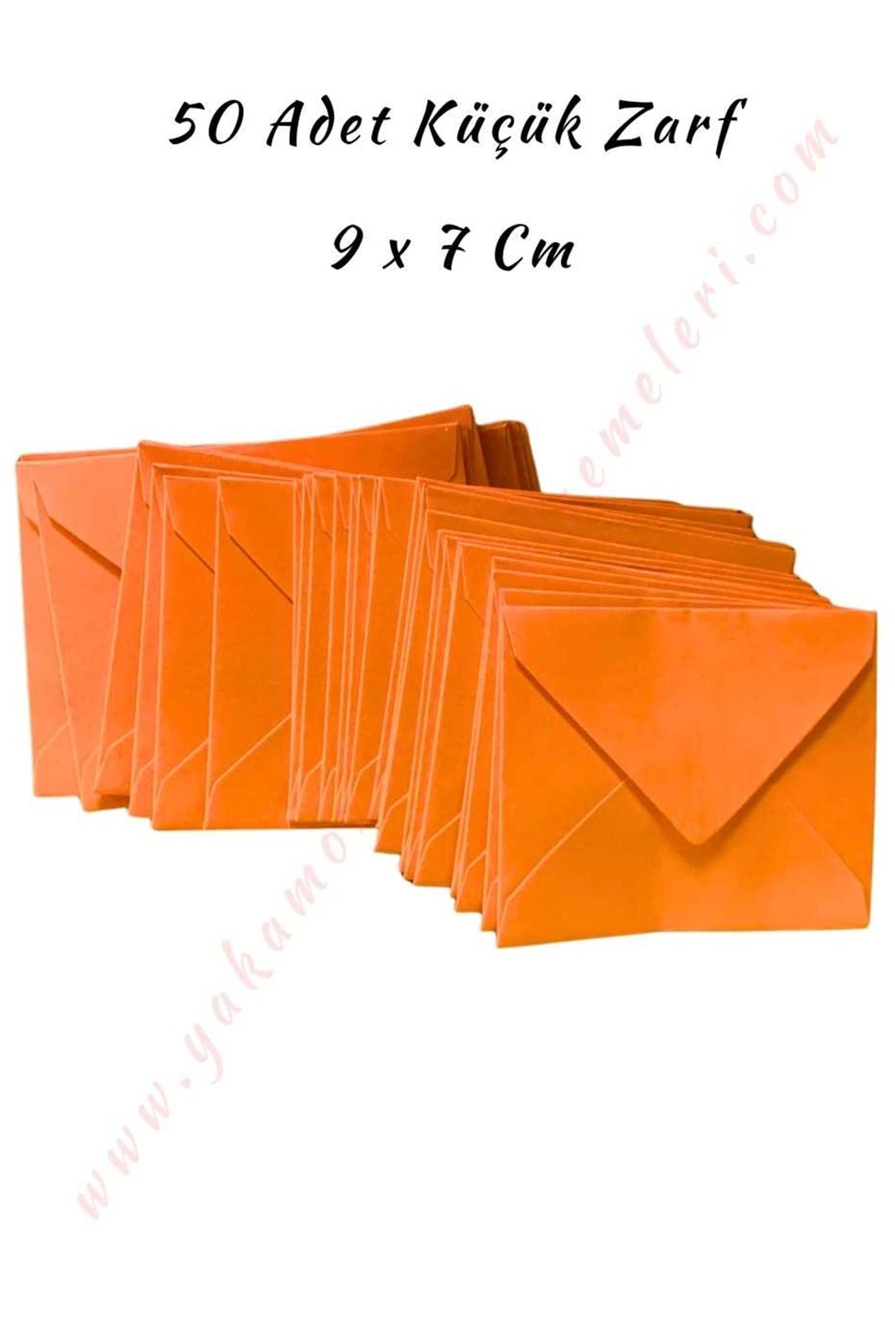 Kartvizit Zarf 50 Adet Küçük Boy 9*7 Cm - Turuncu