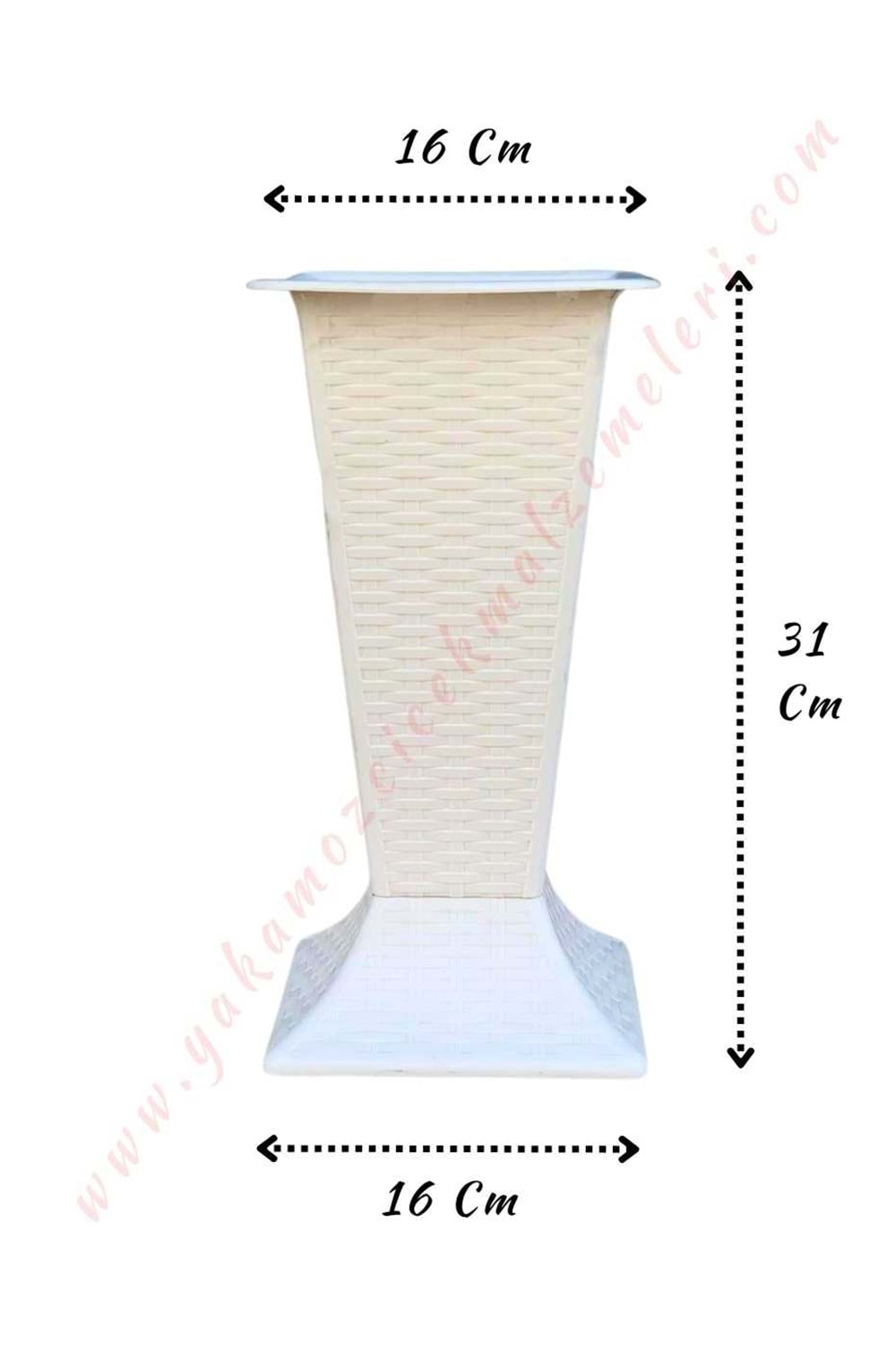 Plastik Çiçek Kovası Kare 16*31 Cm YK-56