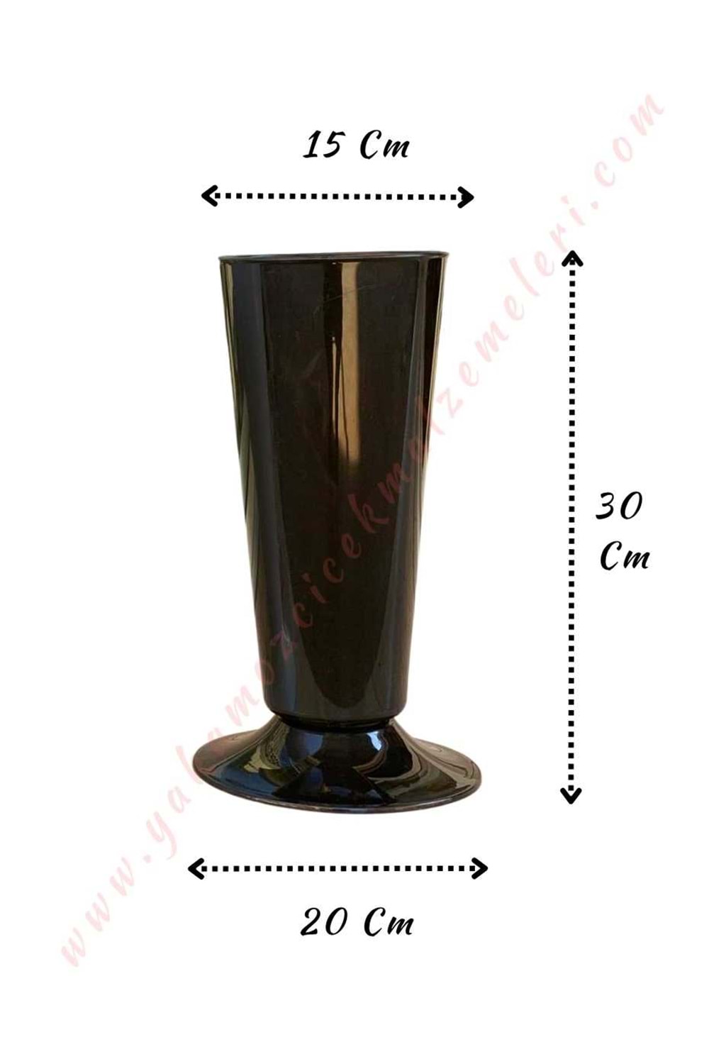 Plastik Çiçek Kovası Düz Küçük Çap 15 Cm Yükseklik 30 Cm V004 - Siyah