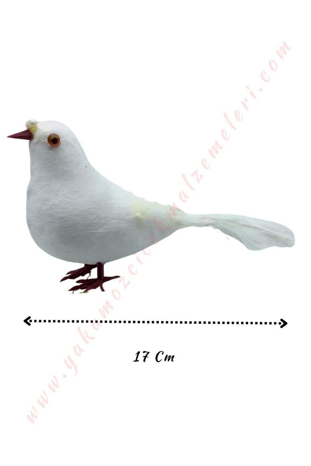 Renkli Strafor Dekor Kuş Beyaz Güvercin 17 Cm YK-84