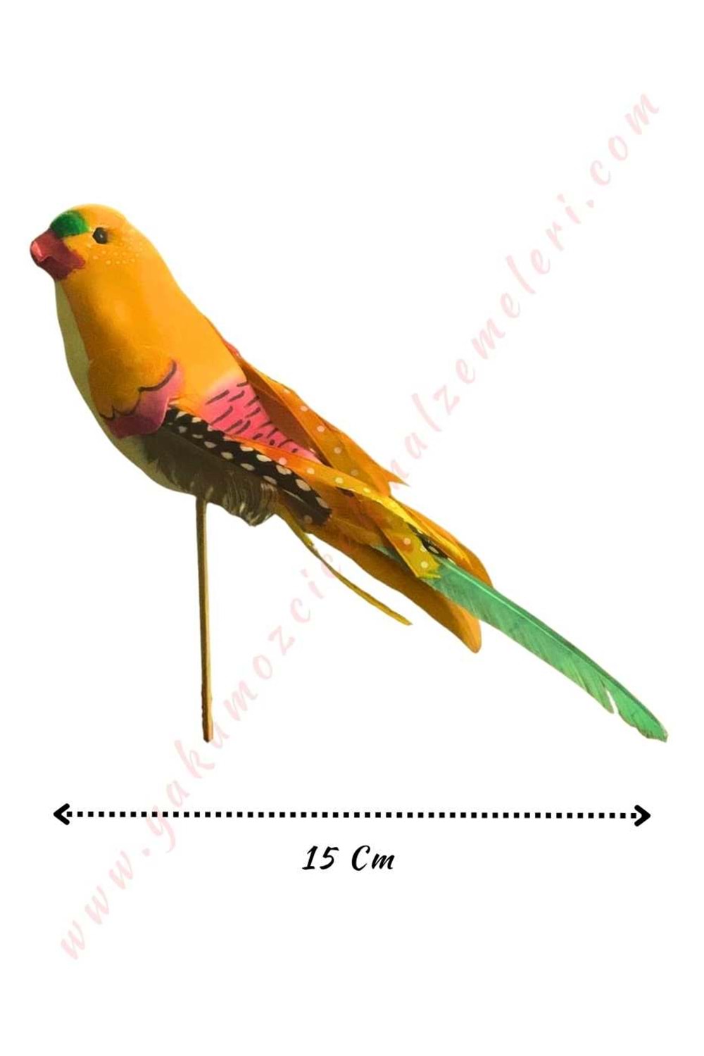 Renkli Strafor Dekor Kuş Papağan 15 Cm