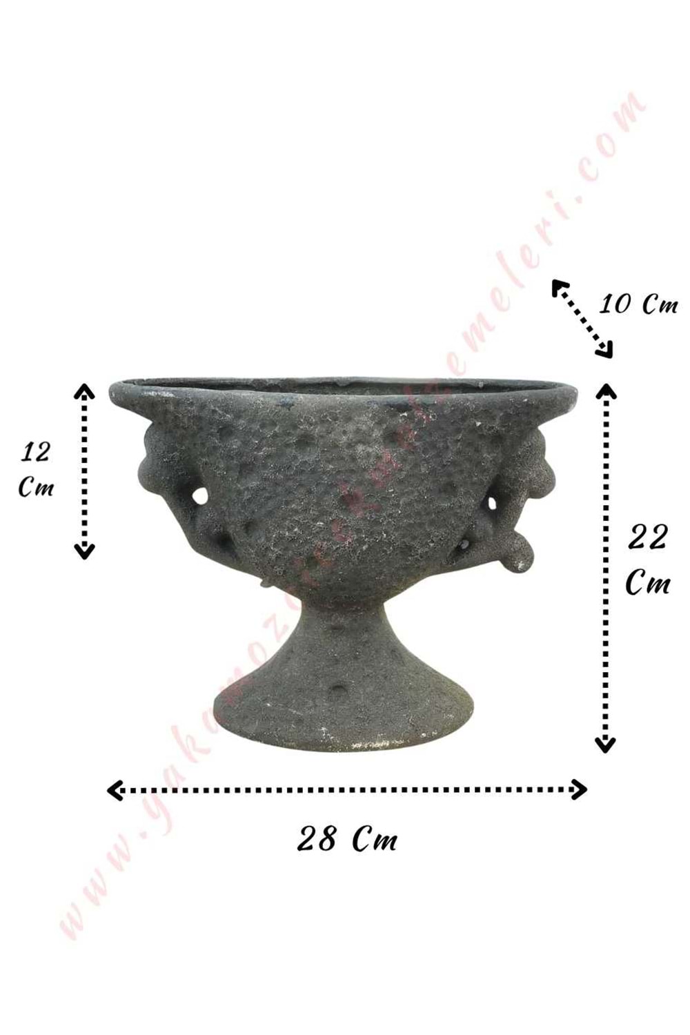 Ayaklı Oval Seramik Vazo 28*22 Cm Uyar H-8 - Siyah