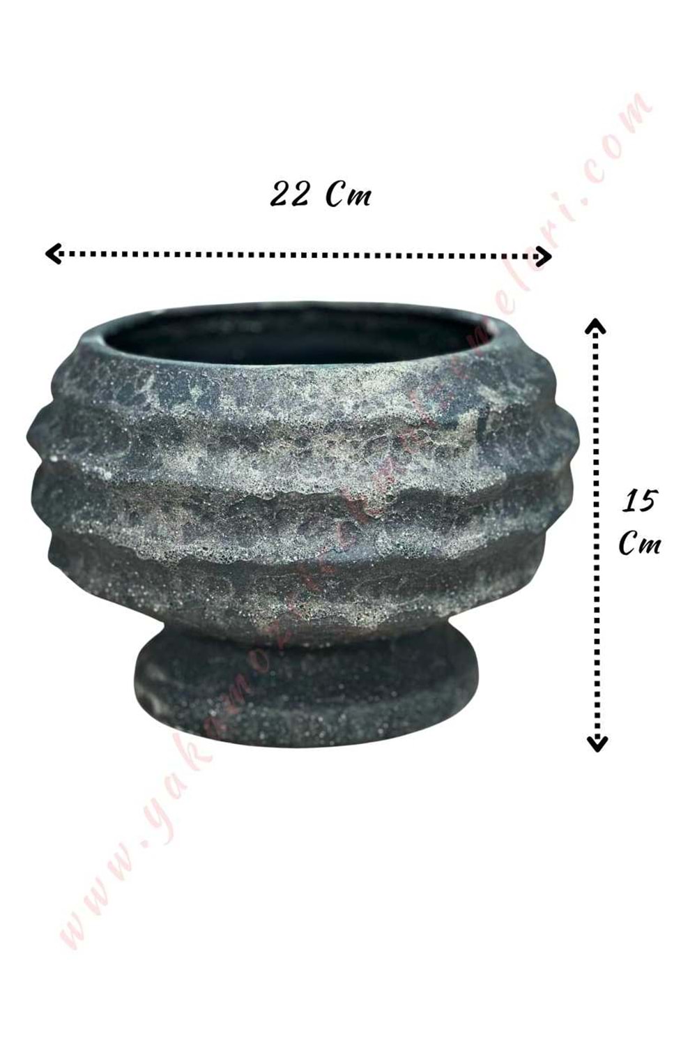 Seramik Saksı Uyar 15*22 Cm M-8 - Siyah