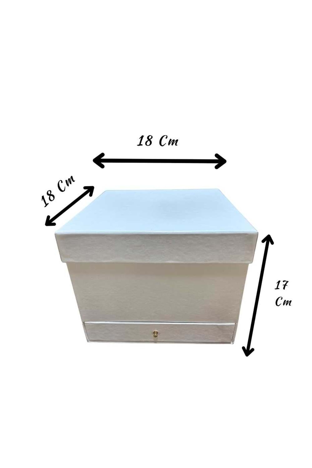 Çekmeceli Kare Kutu 18 x 18 x 17 Cm Ciltbezli Siyah Beyaz Çiçek Çikolata Hediye Kutusu - Kutu Modelleri - Vitrin Kutu - Beyaz - 18 X 18 X 17 CM