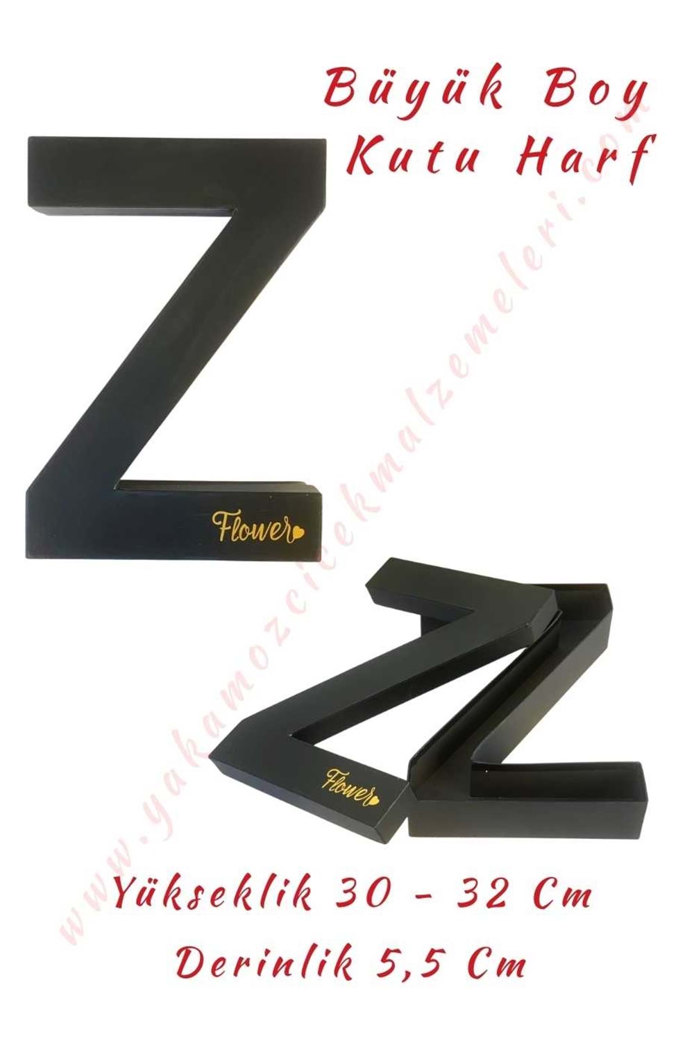 Z Kutu Harf Büyük Boy Çiçek Çikolata Aranjman Kutusu - Z Harfi