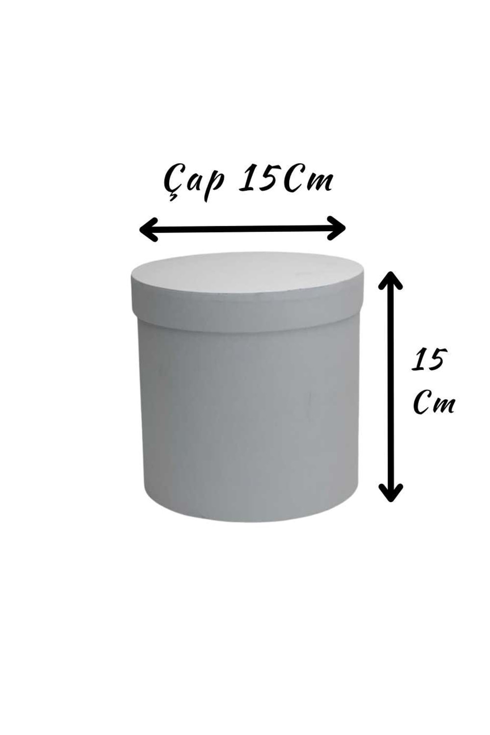 Tekli Silindir Kutu Çiçek Çikolata Hediye Kutusu ÇAP 15 - Kutu Modelleri - Silindir Kutular - Beyaz - ÇAP 15 CM
