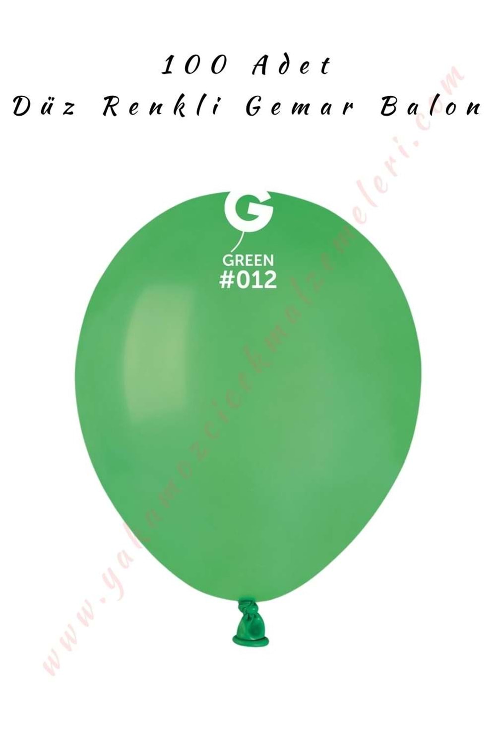 Gemar Balon Düz Renk 100 Adet - Yeşil