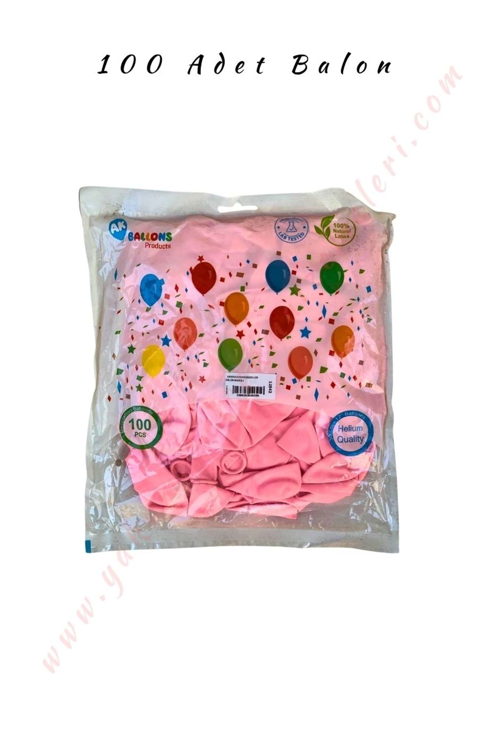 Balon Baskılı 100 Adet - Hoşgeldin Bebek - Pembe
