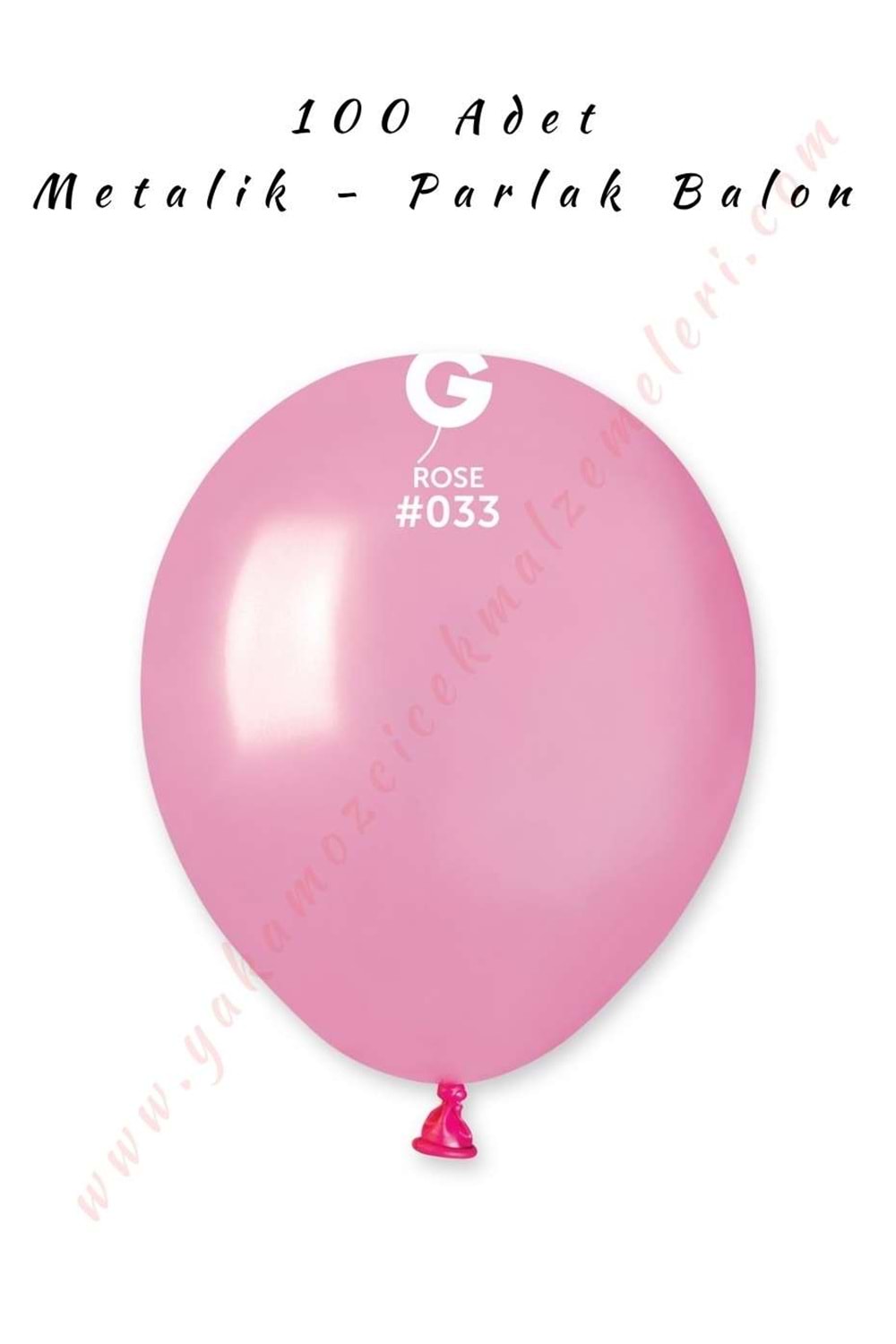 Gemar Balon Metalik - Parlak 100 Adet - Pembe