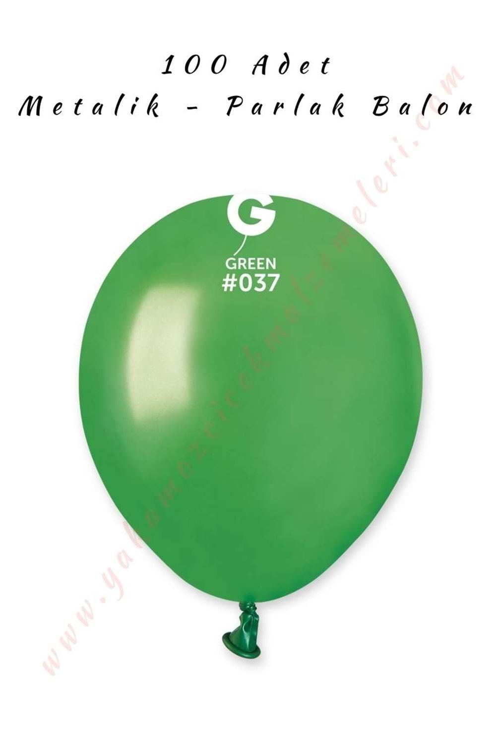 Gemar Balon Metalik - Parlak 100 Adet - Yeşil