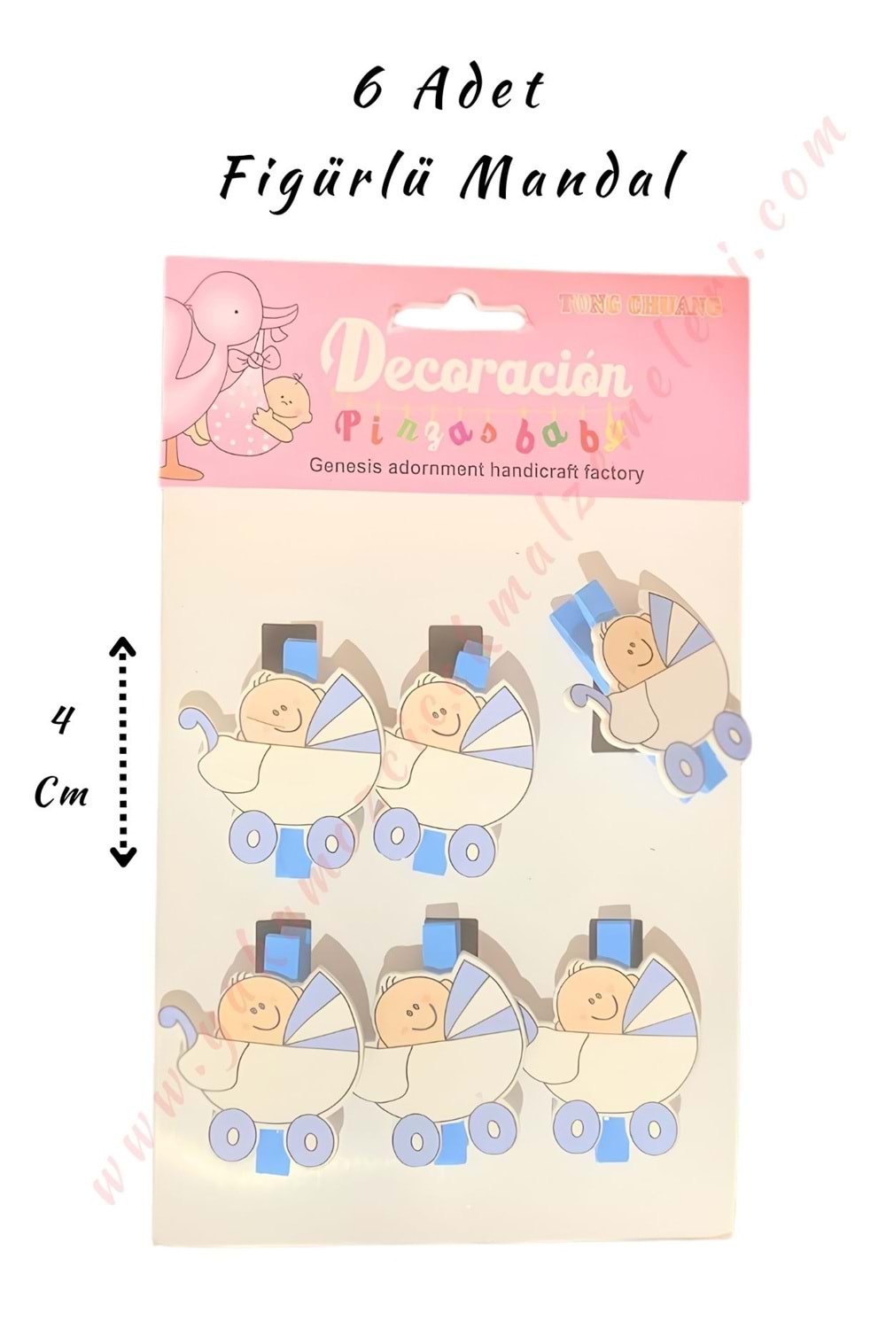 Figürlü Mandal - 6 lı Paket - Büyük Pusetli Bebek
