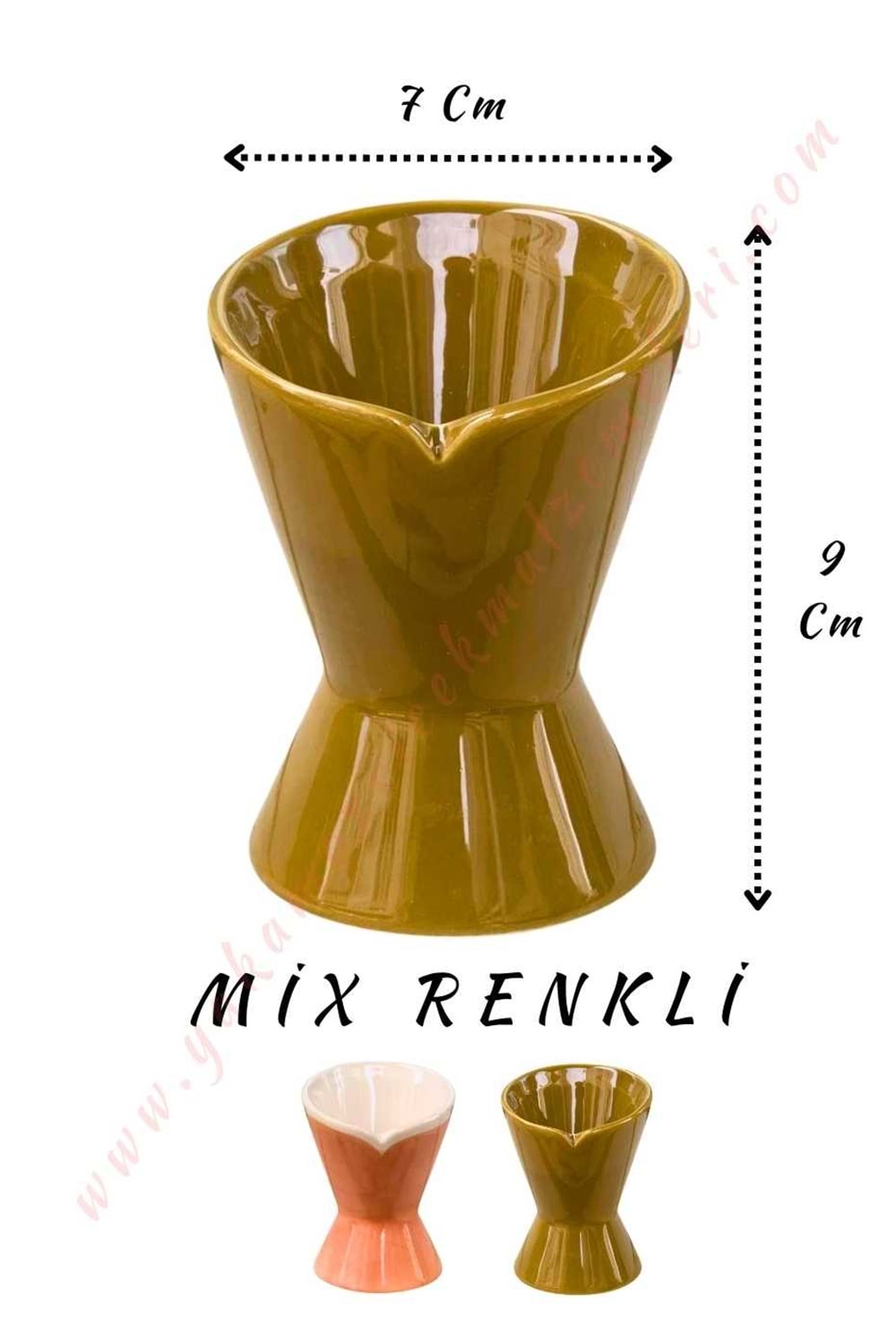 Konik Seramik Skulent Kaktüs Saksısı Çap 7 Cm Yükseklik 9 Cm - Koyu Yeşil