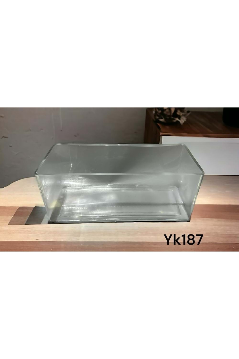 Kare Cam Vazo Dikdörtgen Mumluk Saksı 25*10*10 Cm YK-187