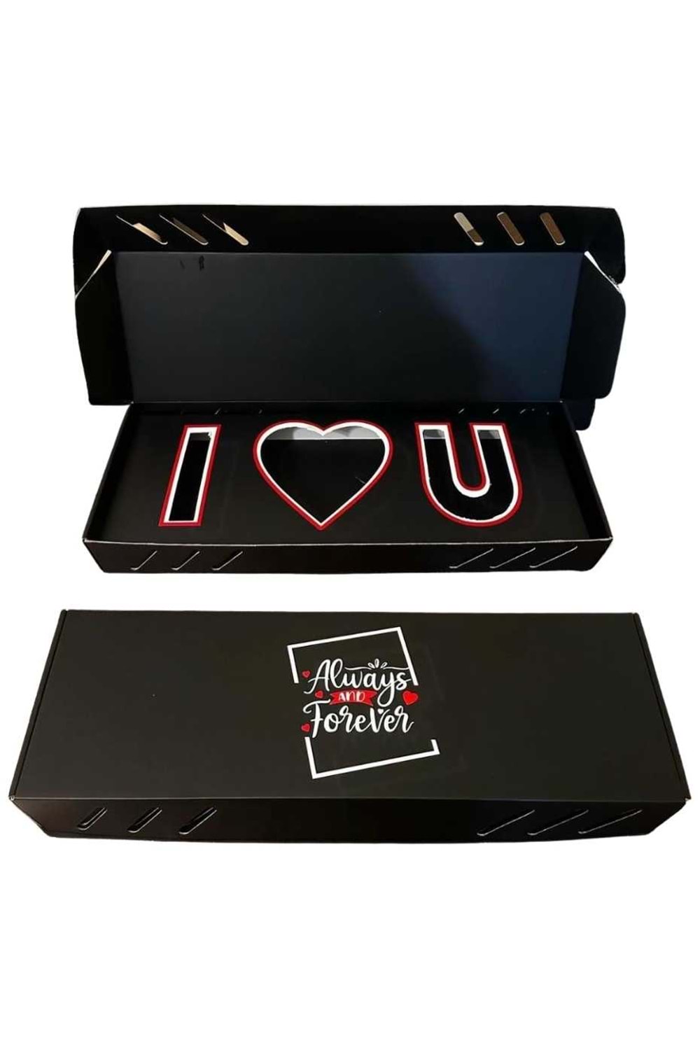 I Love You Dikdörtgen Kutu KUTU - LOVE DEMONTE - Kutu Modelleri - Vitrin Kutu - Siyah - STANDART