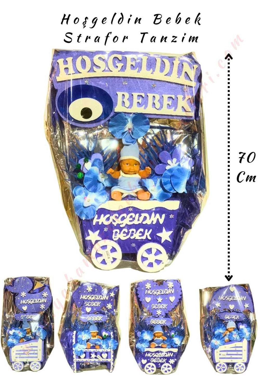 Hoşgeldin Bebek Strafor Tanzim Büyük 70 Cm - Mavi