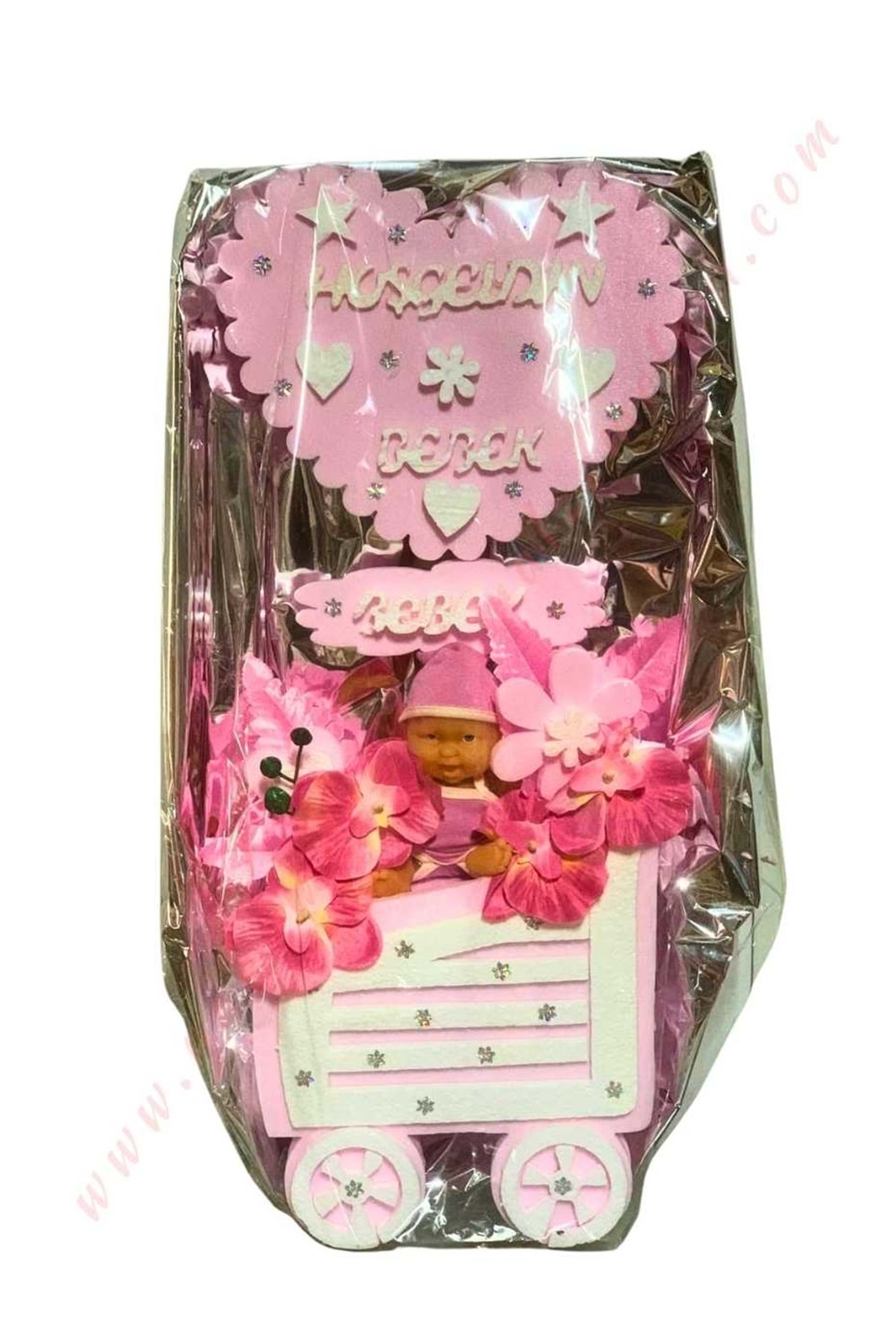 Hoşgeldin Bebek Strafor Tanzim Büyük 70 Cm - Pembe