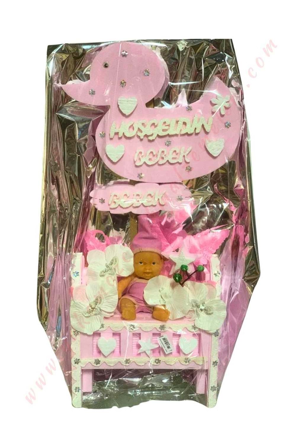 Hoşgeldin Bebek Strafor Tanzim Büyük 70 Cm - Pembe