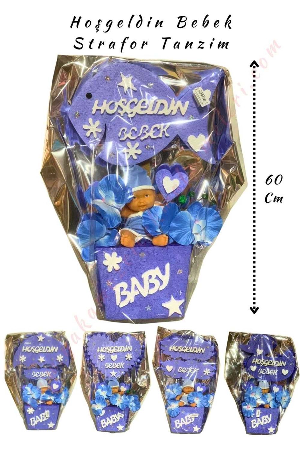 Hoşgeldin Bebek Strafor Tanzim Küçük 60 Cm - Mavi