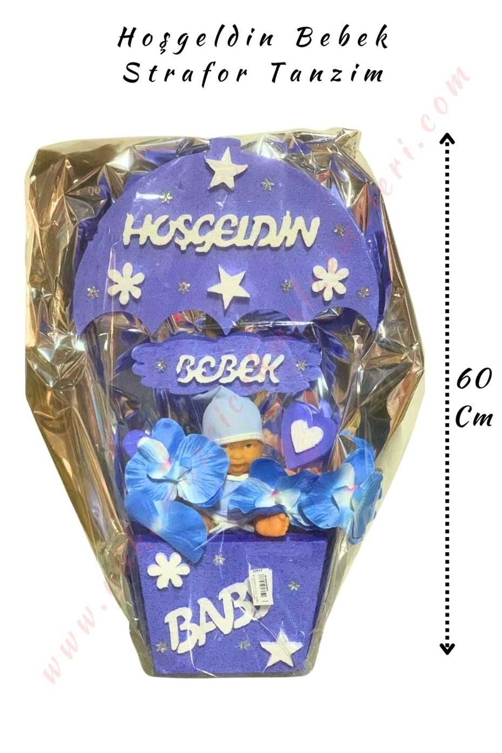 Hoşgeldin Bebek Strafor Tanzim Küçük 60 Cm - Mavi