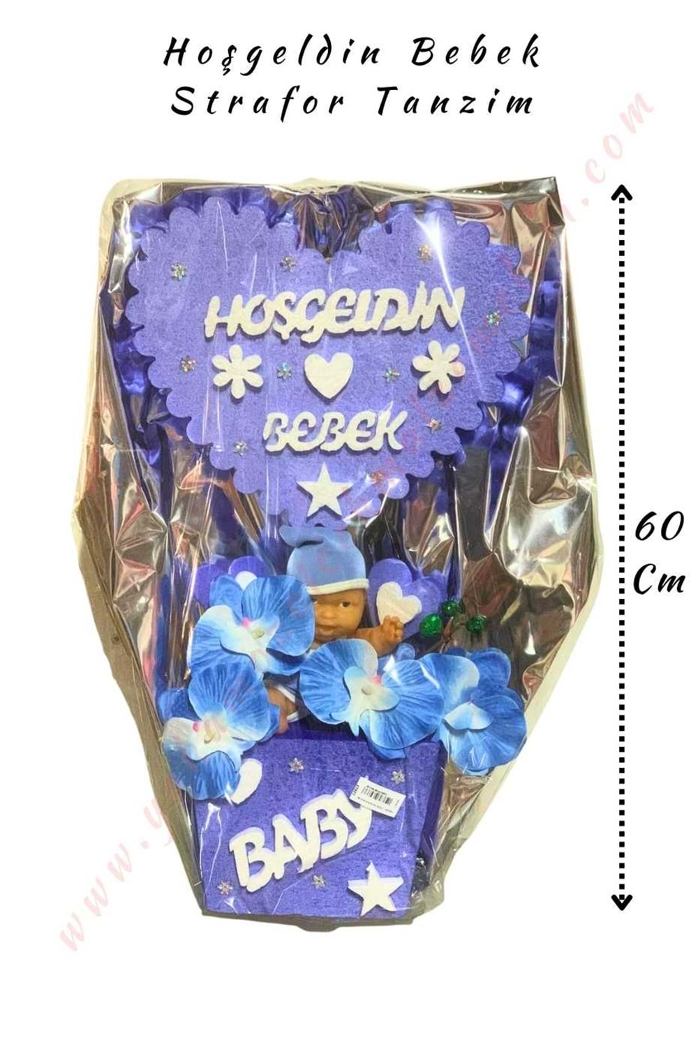 Hoşgeldin Bebek Strafor Tanzim Küçük 60 Cm - Mavi
