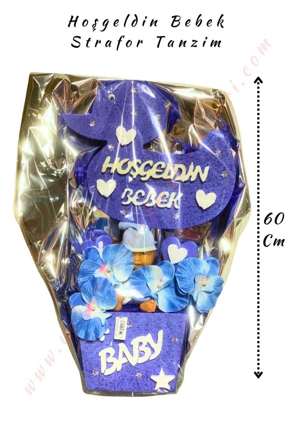 Hoşgeldin Bebek Strafor Tanzim Küçük 60 Cm - Mavi
