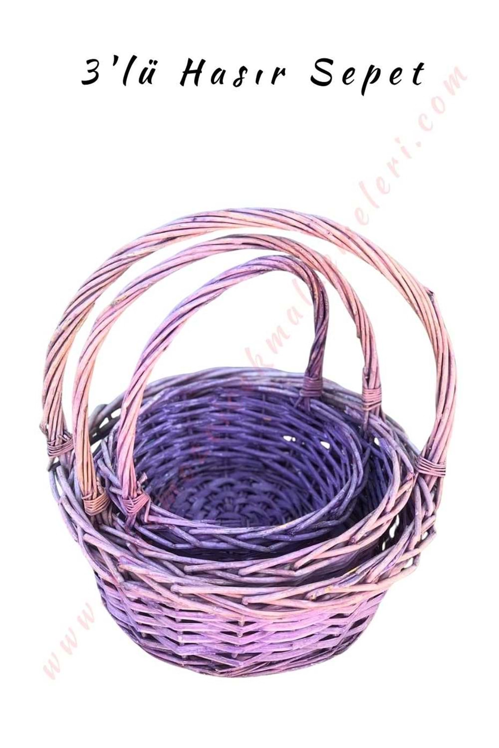 3 lü Sepet Set Farklı Boylarda 3 Boy YK-20 - Mor