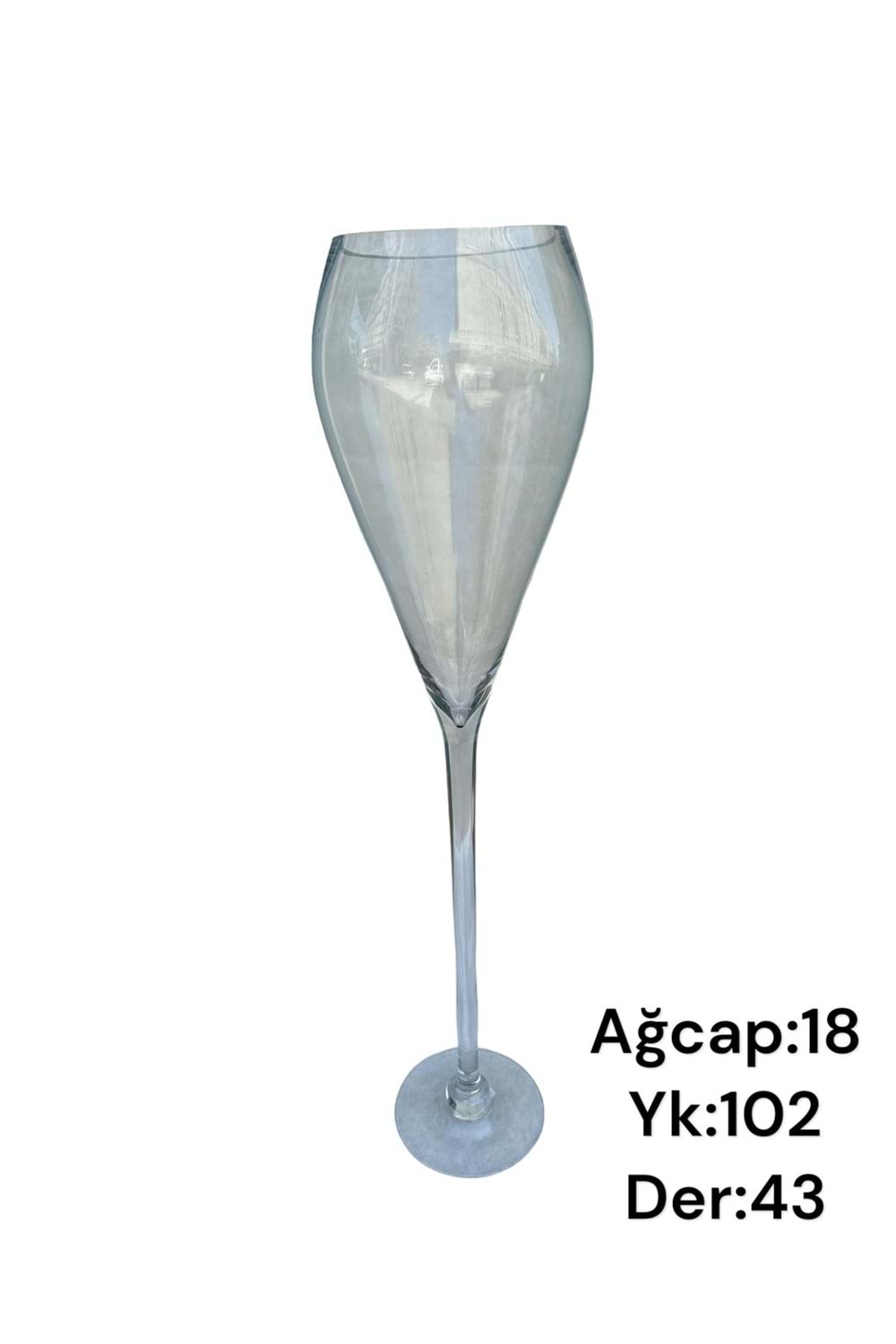 Cam Kadeh Jumbo Boy 18*102 Cm Derinlik 43 Cm 010