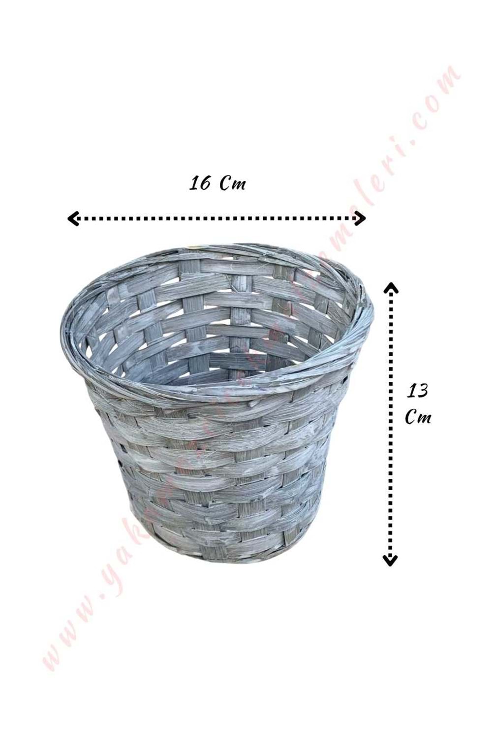 Örme Sepet Küçük Boy Çap 16 Cm Yükseklik 13 Cm YK-126 - Gri