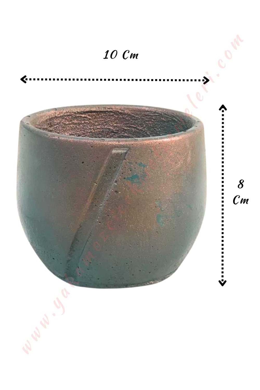 Beton Skulent - Kaktüs Saksısı 8*10 Cm - Gri