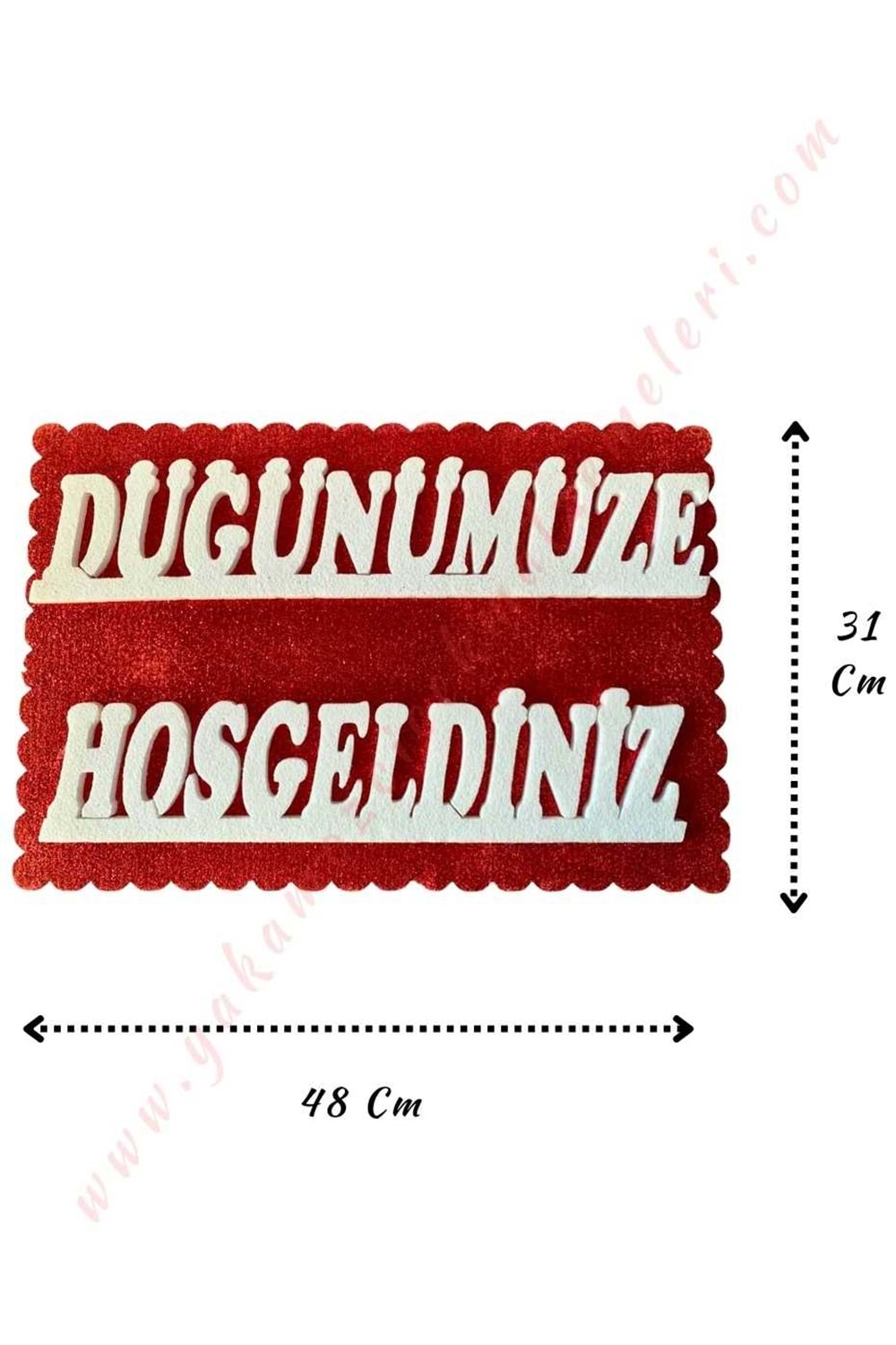 Strafor Simli Kapı Duvar Süsü - Düğünümüze Hoşgeldiniz Kare