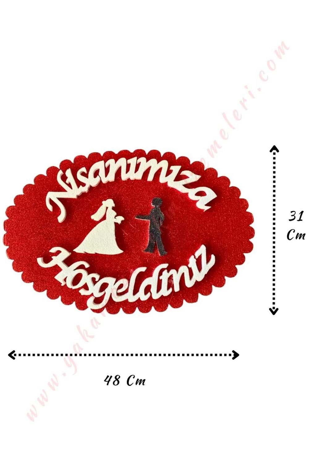 Strafor Simli Kapı Duvar Süsü - Nişanımıza Hoşgeldiniz Oval