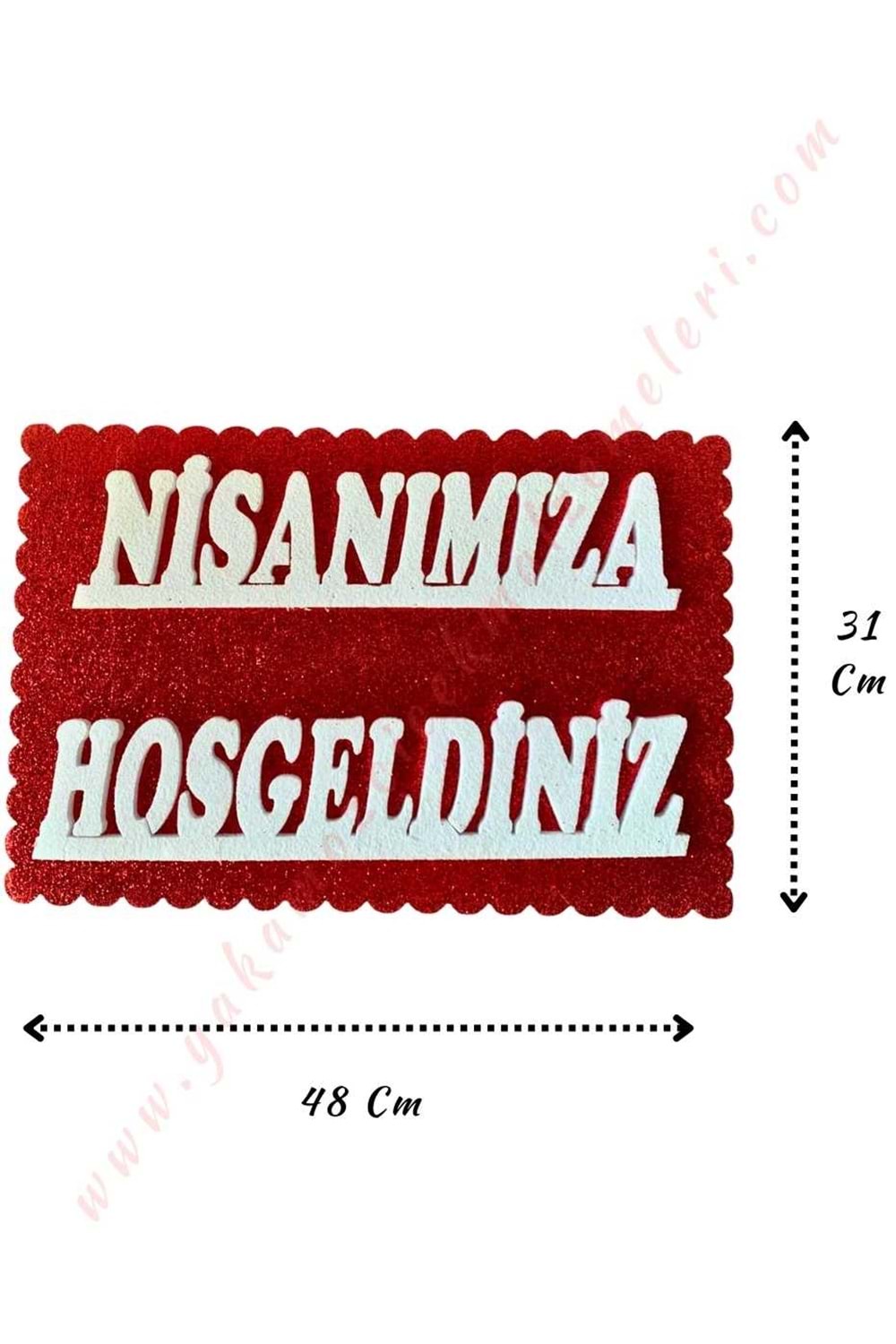 Strafor Simli Kapı Duvar Süsü - Nişanımıza Hoşgeldiniz Kare