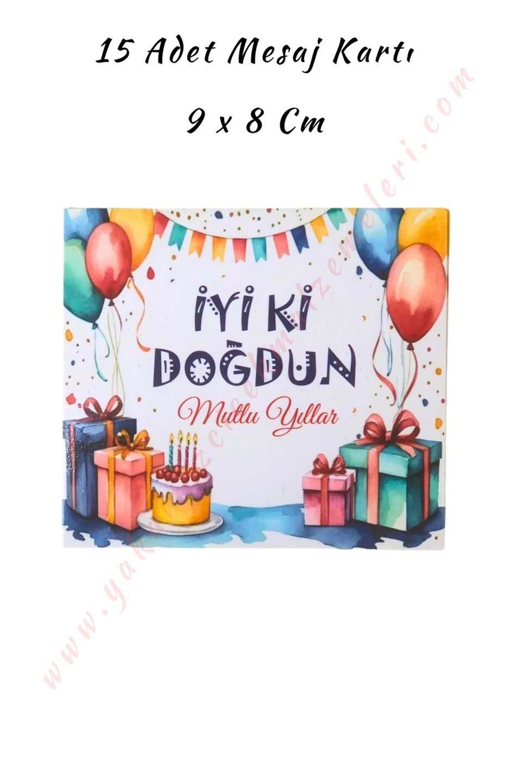 15 Adet Özel Gün Mesaj Kartı - Beyaz