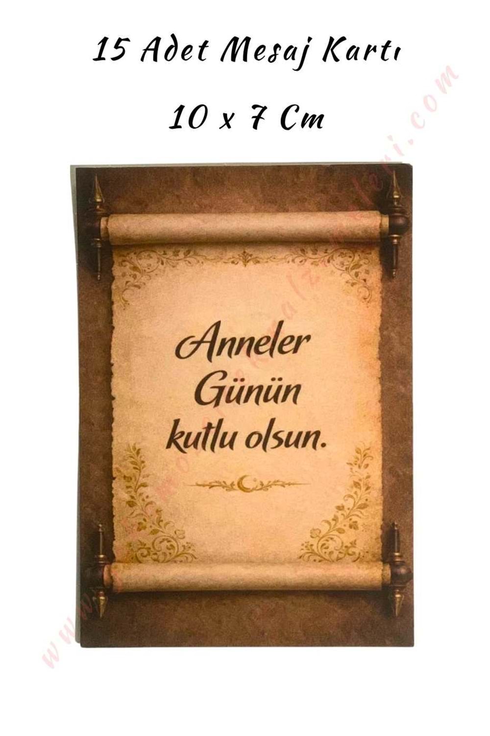 15 Adet Özel Gün Mesaj Kartı - Kahverengi