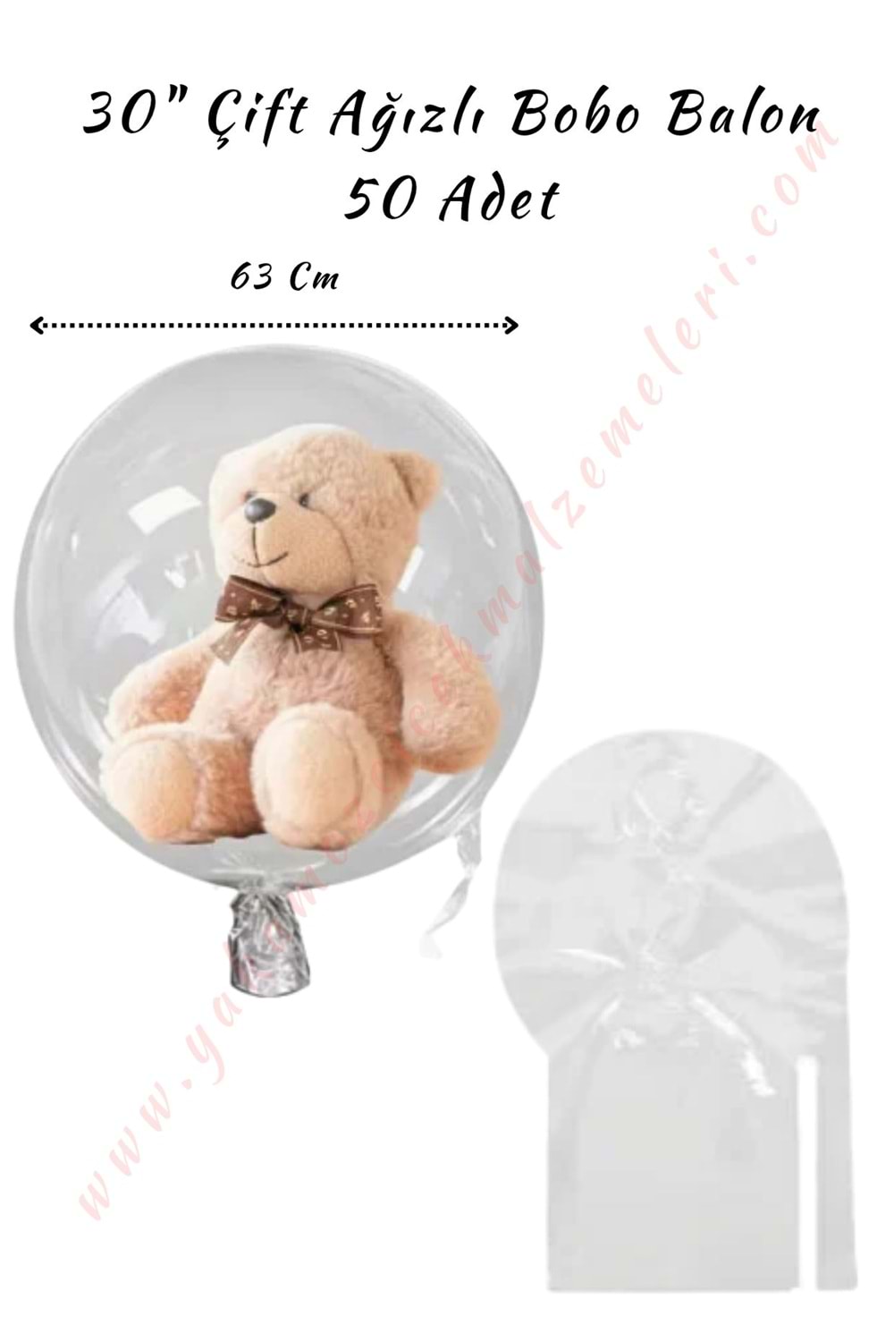 Bobo Balon - 30 İnch Çift Girişli - 50 Adet